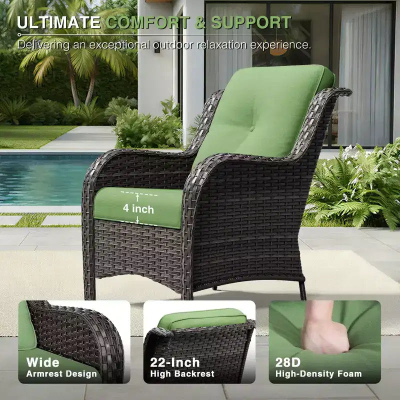 UPTIOT Salon de Jardin Extérieur 6 Pièces en Résine Tressée avec Coussins en Oléfine Tout Temps