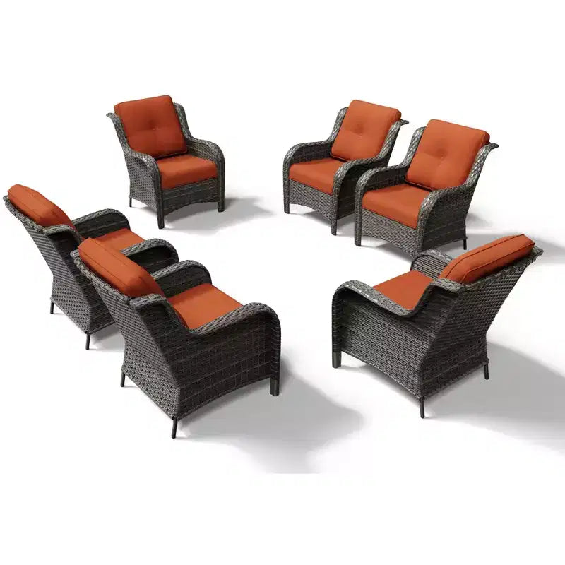 UPTIOT Salon de Jardin Extérieur 6 Pièces en Résine Tressée avec Coussins en Oléfine Tout Temps