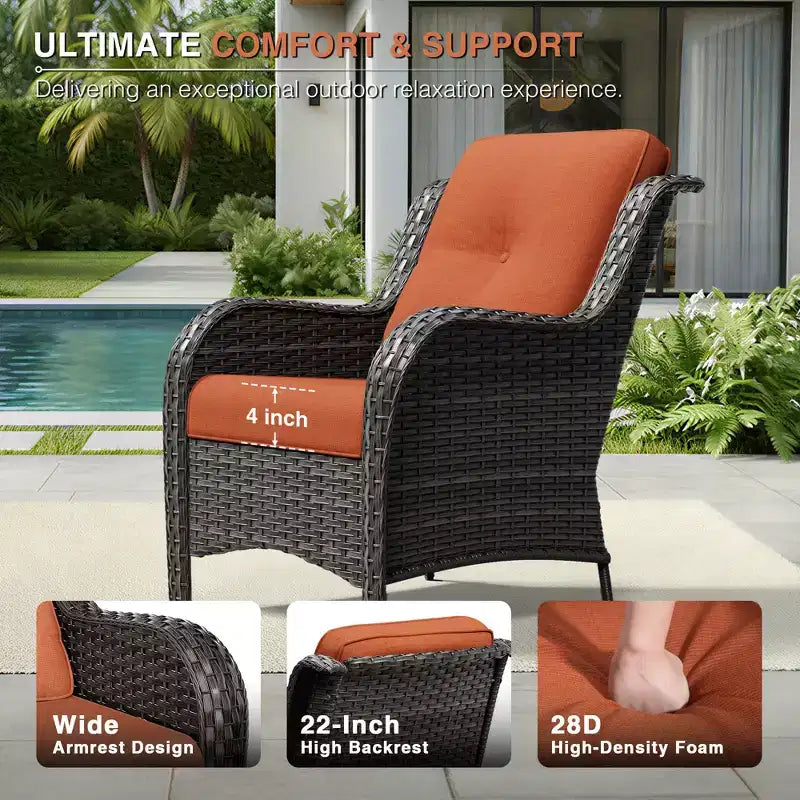 UPTIOT Salon de Jardin Extérieur 6 Pièces en Résine Tressée avec Coussins en Oléfine Tout Temps