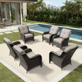 UPTIOT Outdoor 6-Piece Wicker Chair Set with All-Weather Olefin Cushions