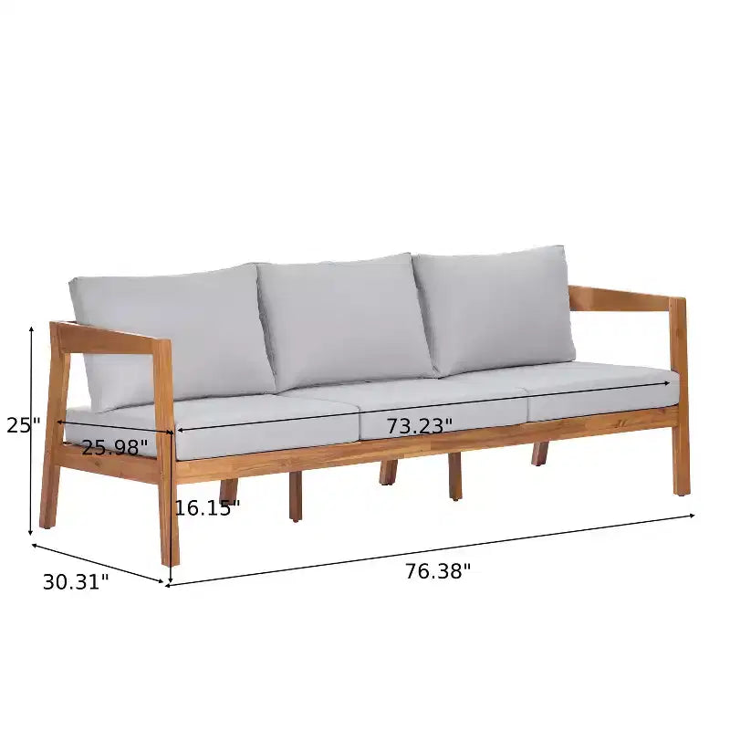 Christopher Knight Home Phichai Ensemble de 5 pièces de salon de jardin moderne en bois d'acacia avec coussins et table à lattes
