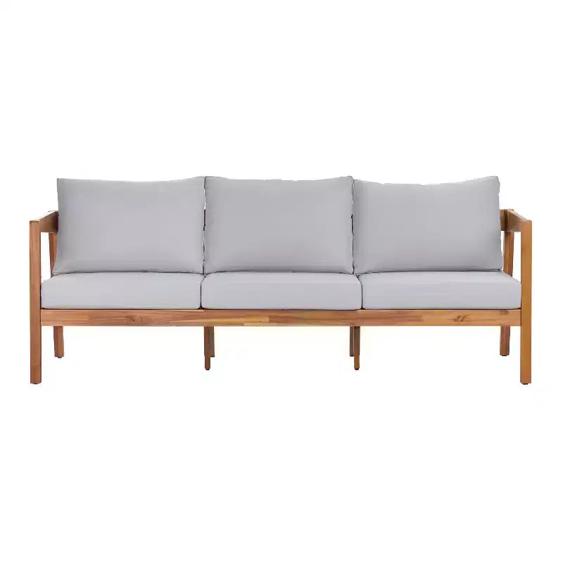 Christopher Knight Home Phichai Ensemble de 5 pièces de salon de jardin moderne en bois d'acacia avec coussins et table à lattes