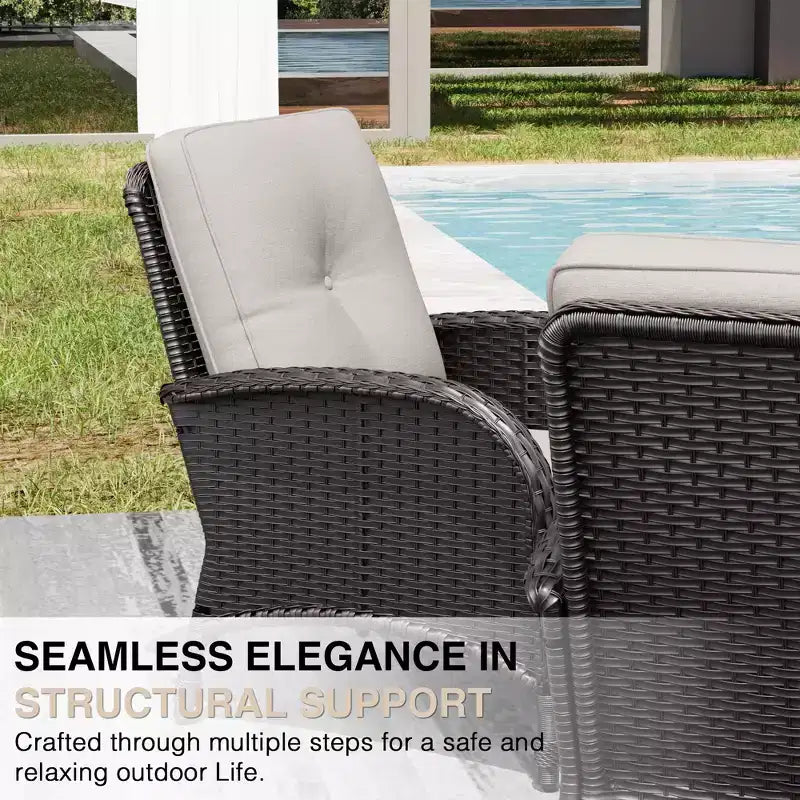 UPTIOT Ensemble de canapé d'extérieur modulaire avec poufs convertibles et coussins résistants aux intempéries