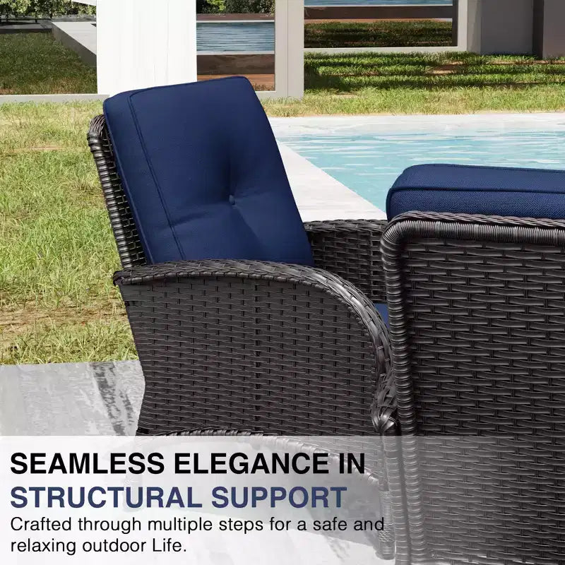 UPTIOT Ensemble de canapé d'extérieur modulaire avec poufs convertibles et coussins résistants aux intempéries