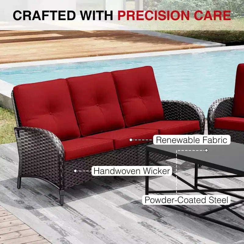 UPTIOT Ensemble de canapé d'extérieur modulaire avec poufs convertibles et coussins résistants aux intempéries