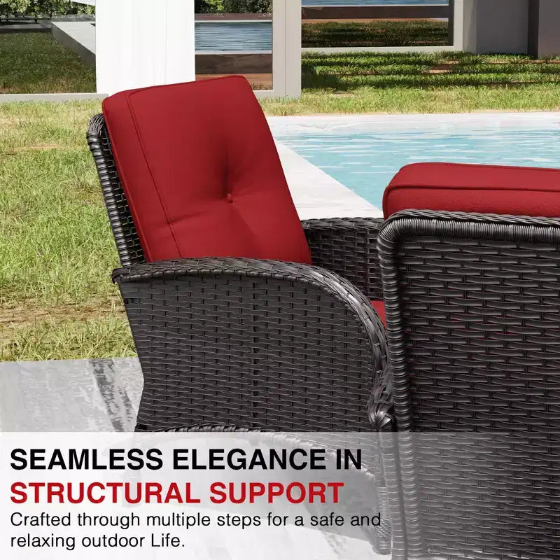UPTIOT Ensemble de canapé d'extérieur modulaire avec poufs convertibles et coussins résistants aux intempéries