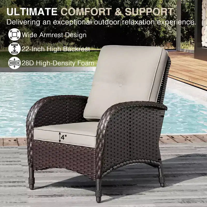 UPTIOT Ensemble de canapé d'extérieur modulaire avec poufs convertibles et coussins résistants aux intempéries
