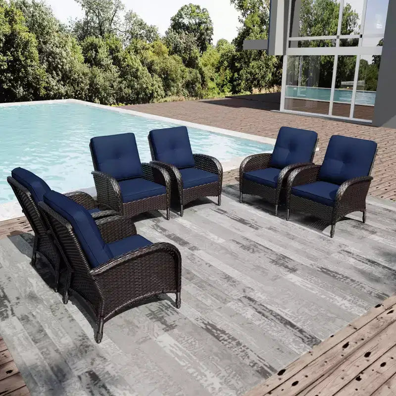 UPTIOT Salon de jardin 6 pièces en rotin tressé avec coussins haut de gamme en oléfine