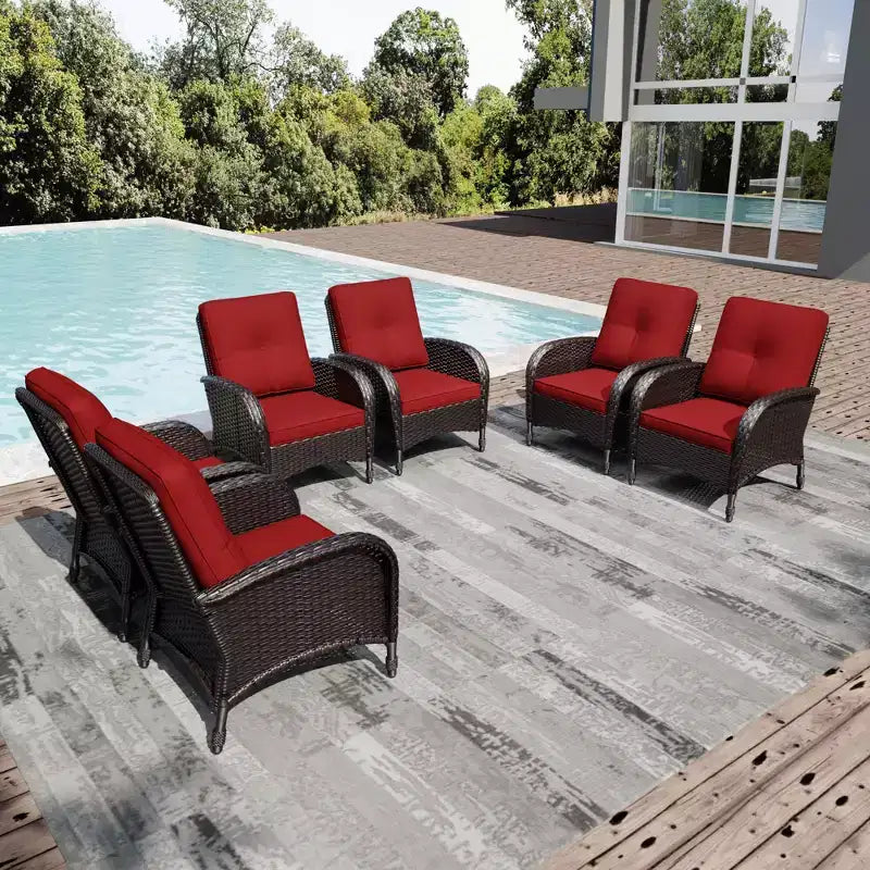UPTIOT Salon de jardin 6 pièces en rotin tressé avec coussins haut de gamme en oléfine