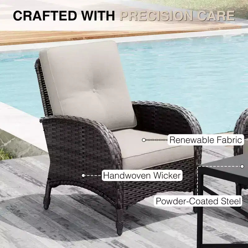 UPTIOT Salon de jardin 6 pièces en rotin tressé avec coussins haut de gamme en oléfine