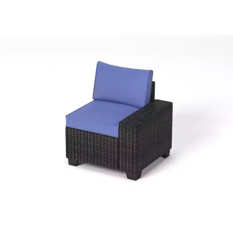 Ensemble de canapé sectionnel d'extérieur en rotin 6 pièces avec table basse, salon de patio tout temps avec coussins épais pour jardin, porche, balcon