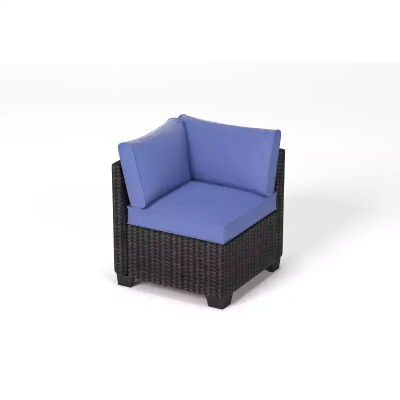 Ensemble de canapé sectionnel d'extérieur en rotin 6 pièces avec table basse, salon de patio tout temps avec coussins épais pour jardin, porche, balcon