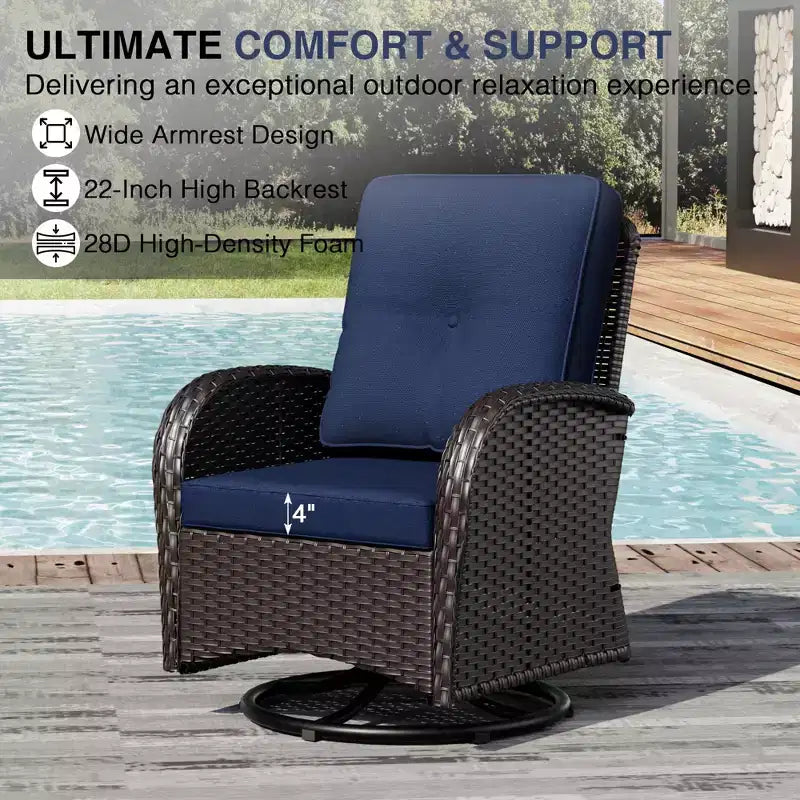 Ensemble de mobilier de jardin UPTIOT avec canapés, fauteuils pivotants, poufs et table d'appoint