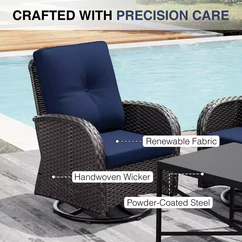 Ensemble de mobilier de jardin UPTIOT avec canapés, fauteuils pivotants, poufs et table d'appoint