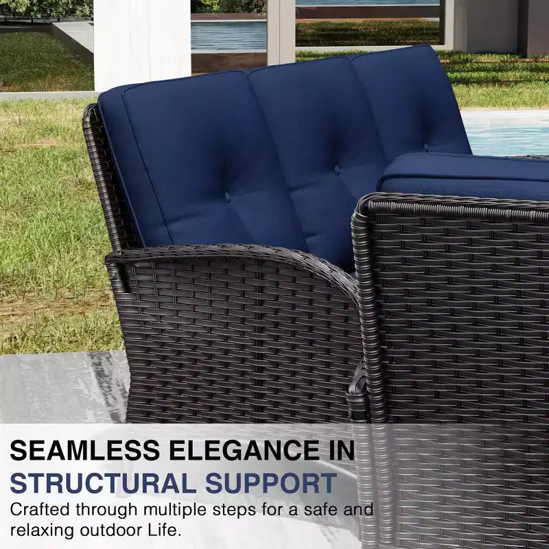 Ensemble de mobilier de jardin UPTIOT avec canapés, fauteuils pivotants, poufs et table d'appoint