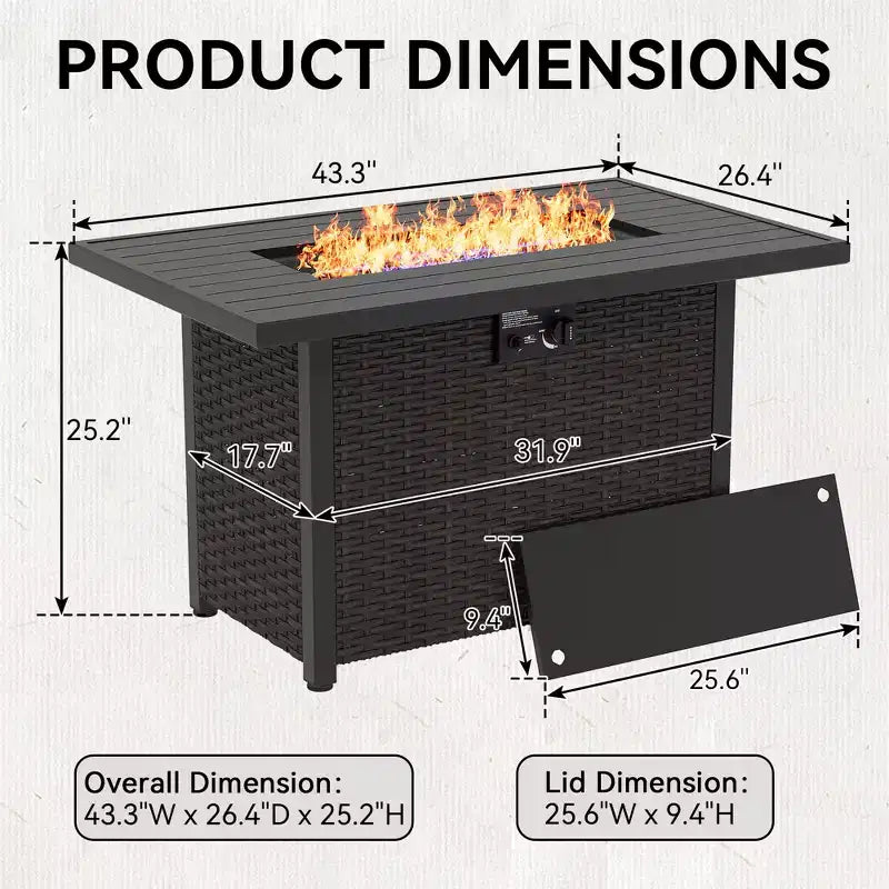 Ensemble de sectionnels d'extérieur haut de gamme UPTIOT avec foyer et fauteuils pivotants