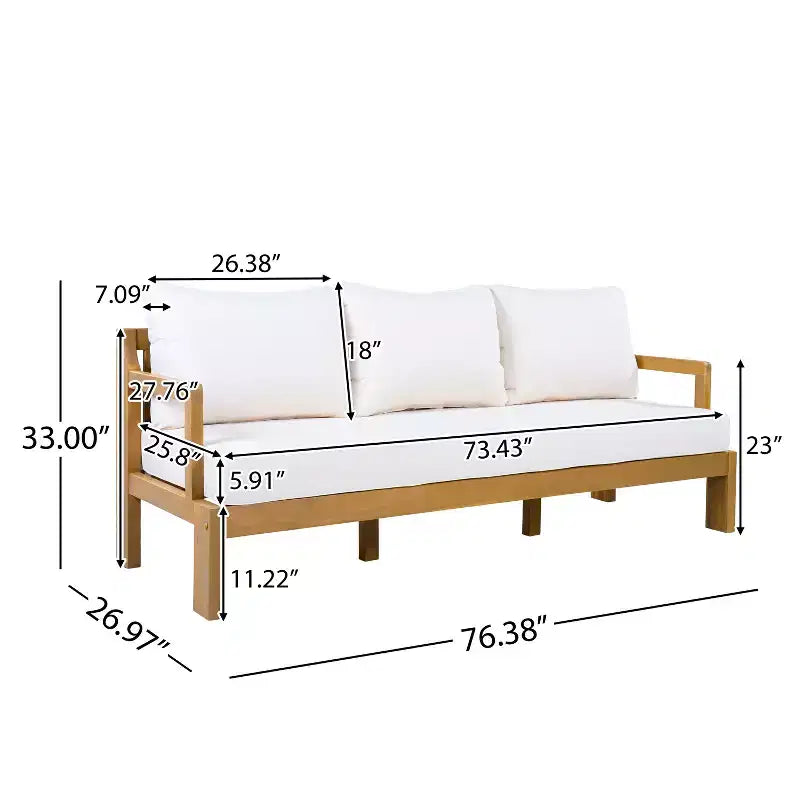 Christopher Knight Home Ivetta - Salon de jardin 3 pièces moderne en bois d'acacia avec table basse