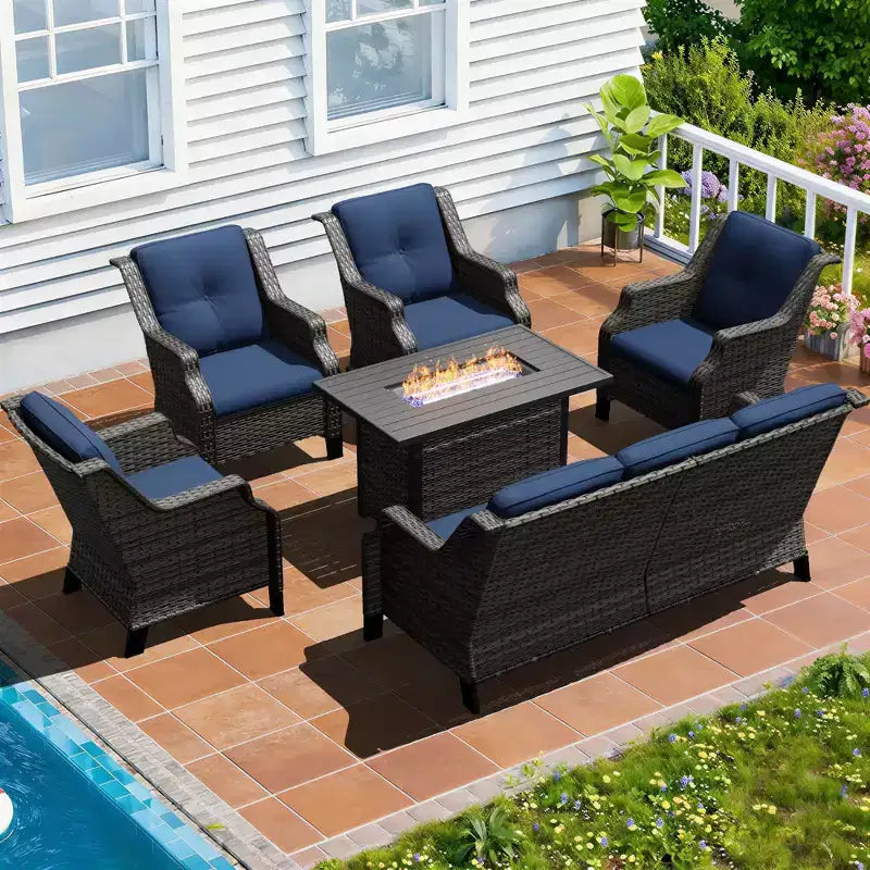 Ensemble modulaire d'extérieur haut de gamme UPTIOT avec foyer intégré