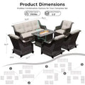 UPTIOT Premium Outdoor Modular Seating Set with Fire Pit