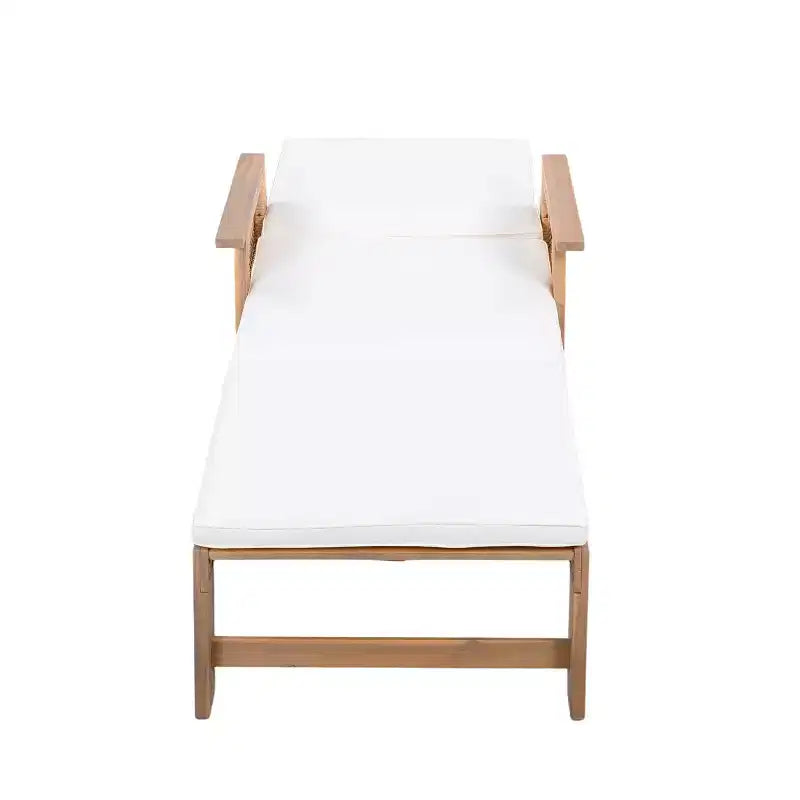 Christopher Knight Home Briar Chaise longue de jardin 2 pièces en acacia et rotin avec 2 roues et table d'appoint à lattes