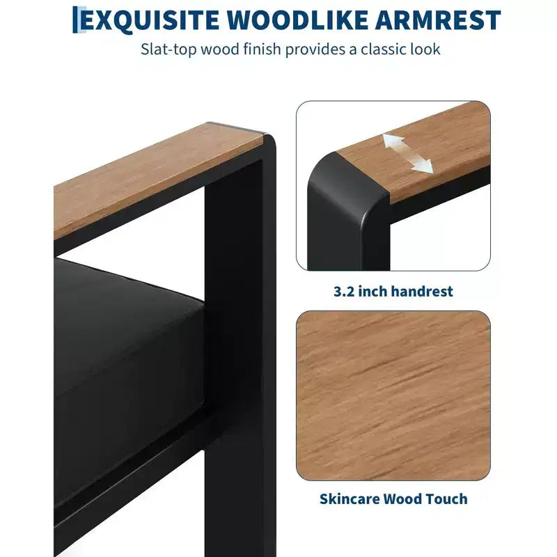 Ensemble de meubles de patio extérieur en aluminium, ensemble sectionnel de conversation 5 pièces avec coussins épais lavables et table basse, sièges extérieurs modernes pour porche