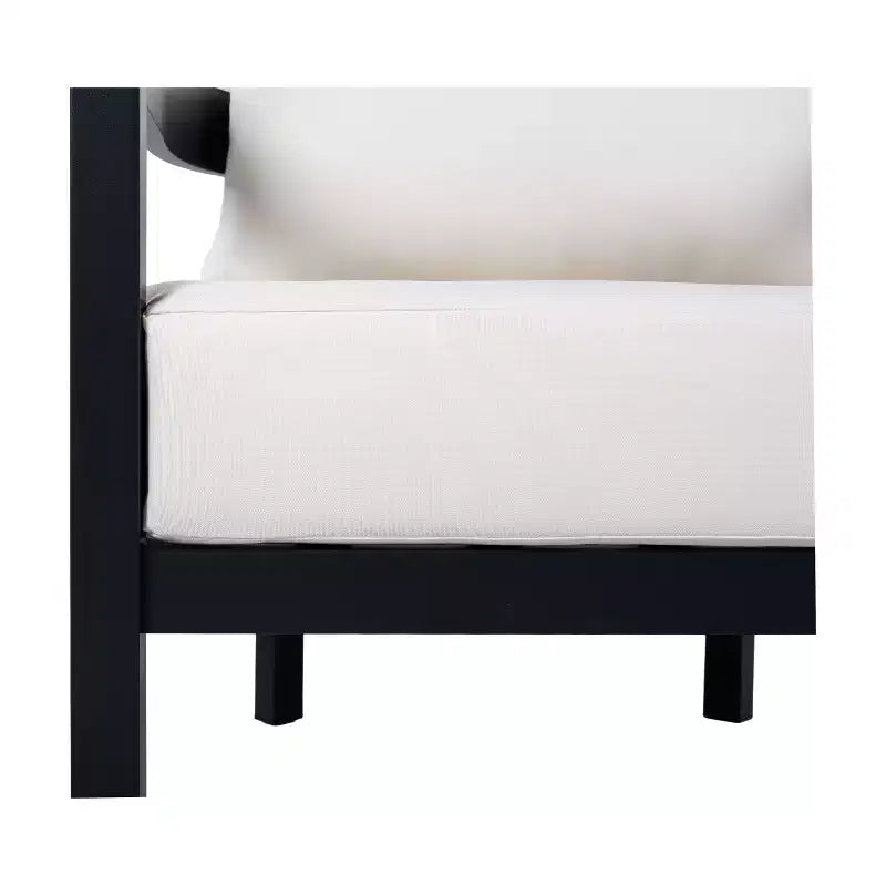 Christopher Knight Home Adriel – Salon de jardin moderne 4 pièces en aluminium avec table basse en verre