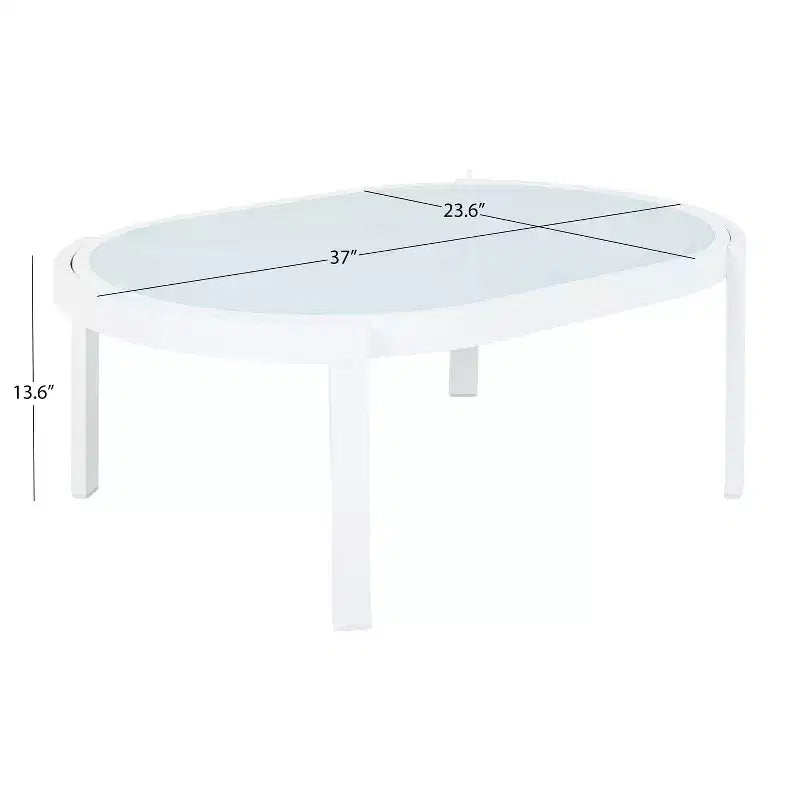 Christopher Knight Home Adriel – Salon de jardin moderne 4 pièces en aluminium avec table basse en verre