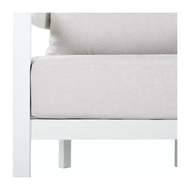 Christopher Knight Home Adriel – Salon de jardin moderne 4 pièces en aluminium avec table basse en verre