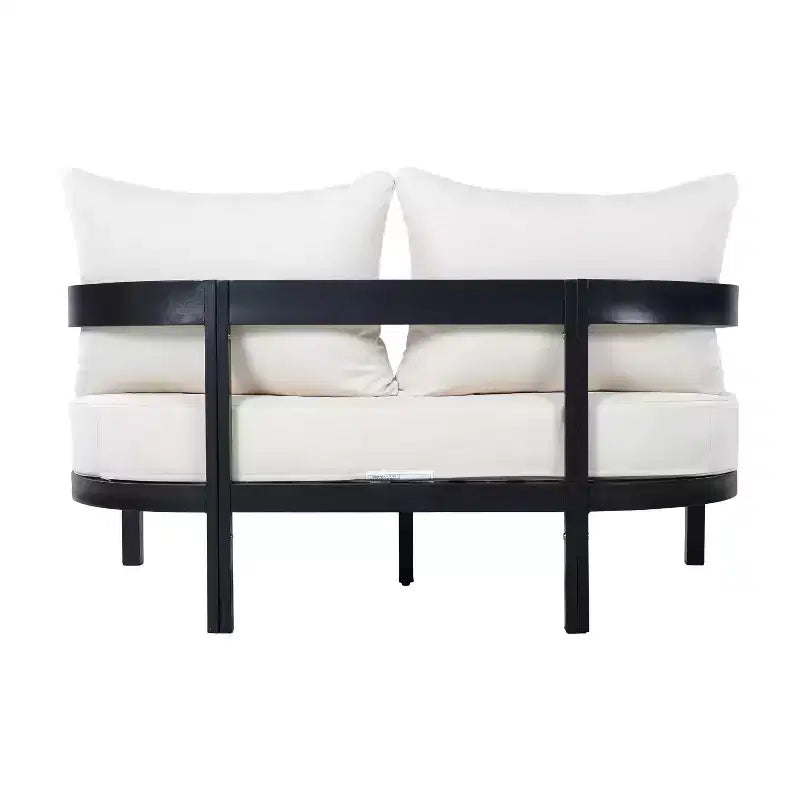 Christopher Knight Home Adriel – Salon de jardin moderne 4 pièces en aluminium avec table basse en verre