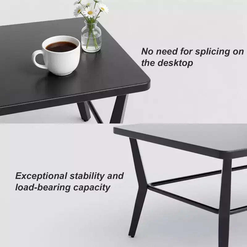 ALAULM Ensemble de mobilier de jardin en aluminium 7 places, avec fauteuil pivotant à bascule et table basse en métal