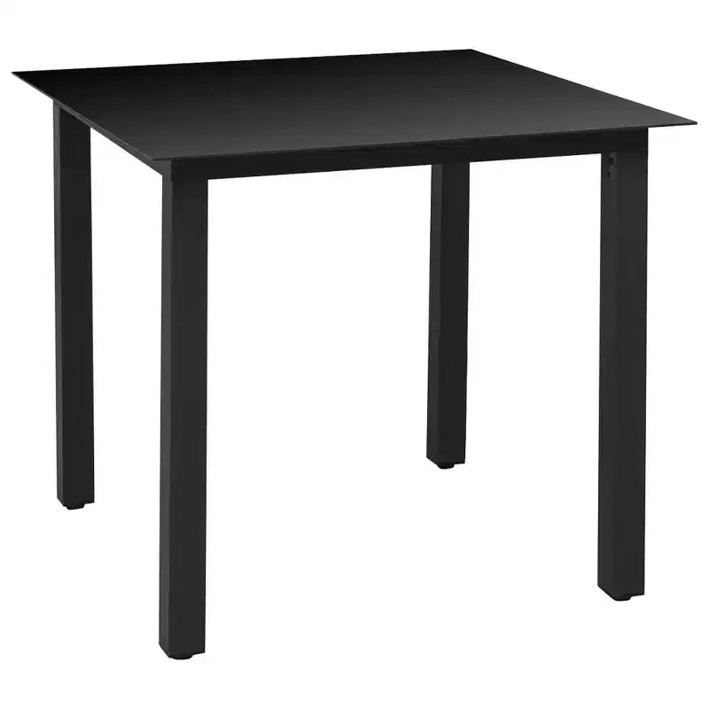 vidaXL Salon de jardin noir, en rotin PE, aluminium et verre, petit modèle