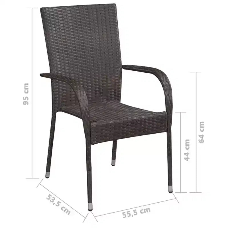 vidaXL Salon de jardin bois d'acacia massif Moyen Empilable Salon de jardin