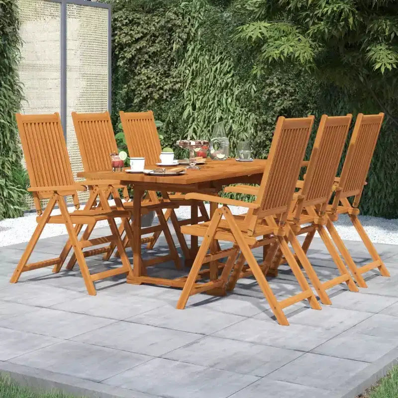 vidaXL Salon de jardin en bois massif d'acacia Bois naturel Taille moyenne