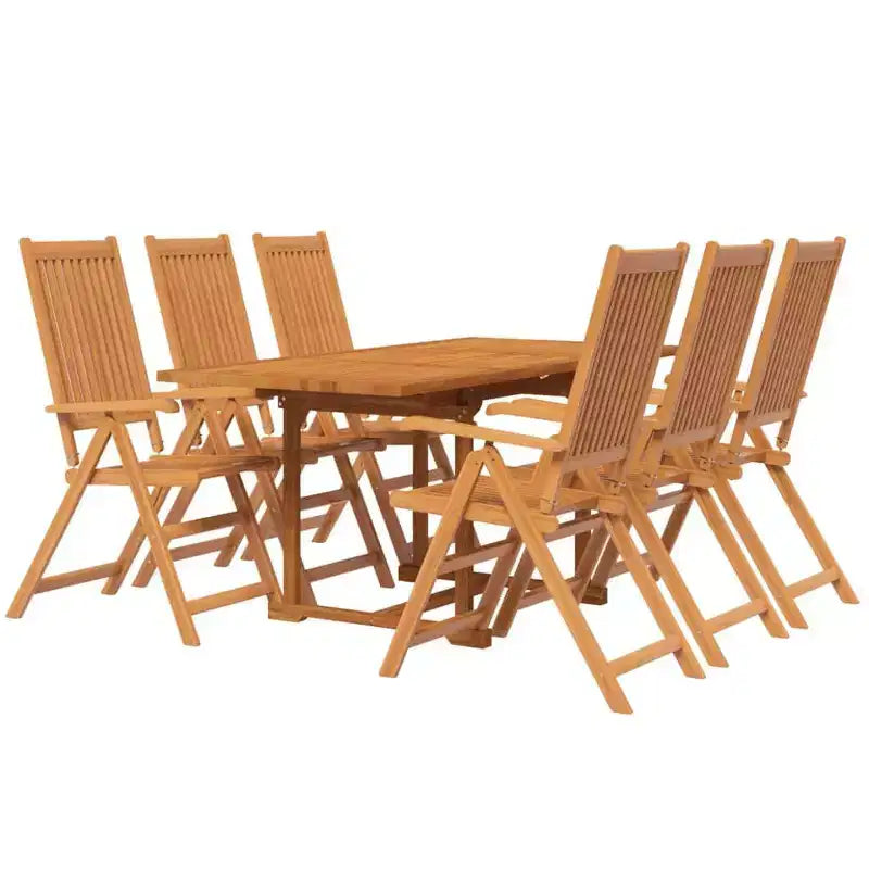 vidaXL Salon de jardin en bois massif d'acacia Bois naturel Taille moyenne
