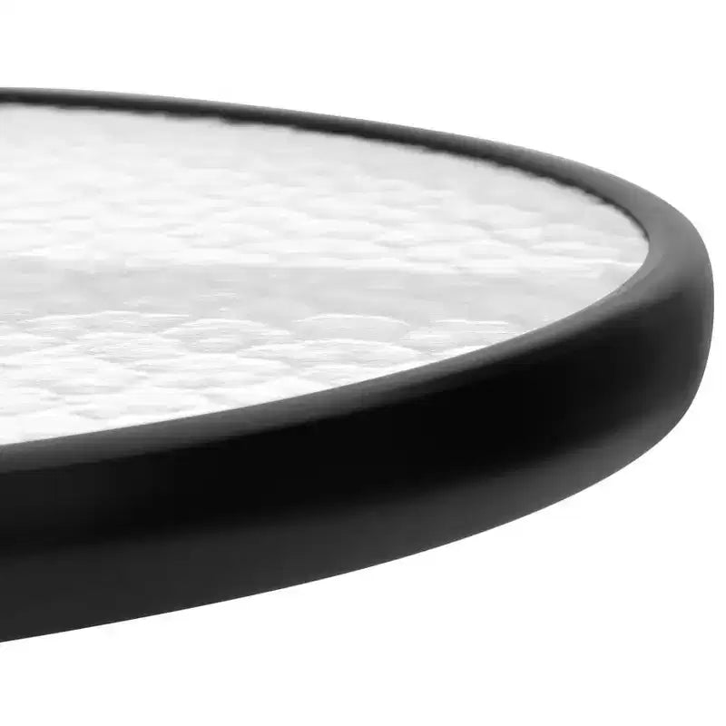 vidaXL Ensemble de salle à manger de jardin noir en acier, verre trempé, rotin en plastique