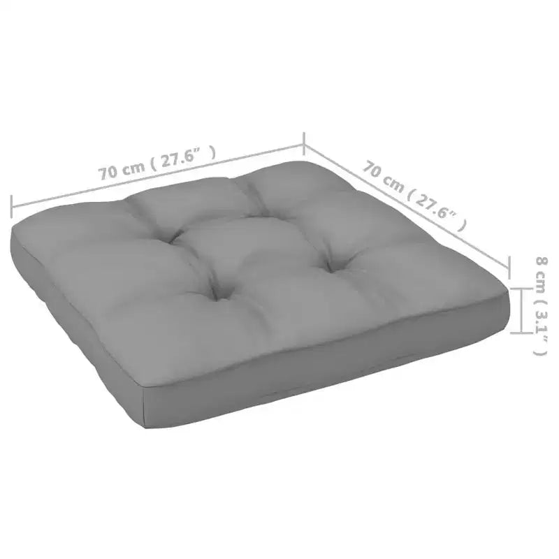 vidaXL Salon de jardin en bois naturel, coussins gris