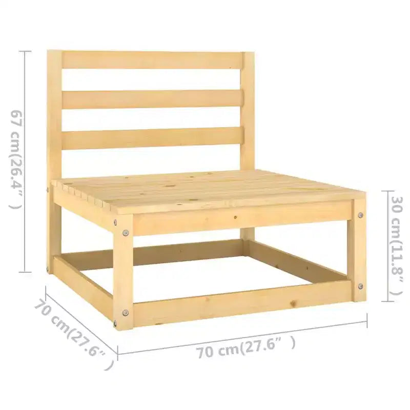 vidaXL Salon de jardin en bois naturel, coussins gris