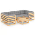 vidaXL Garden Lounge Set Solid Pinewood Solid Pinewood, 100% Polyester