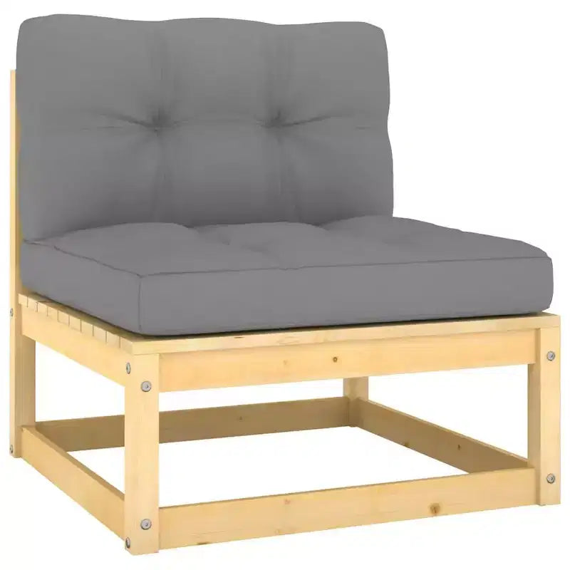 vidaXL Salon de jardin Bois de pin massif Bois de pin massif, 100 % polyester