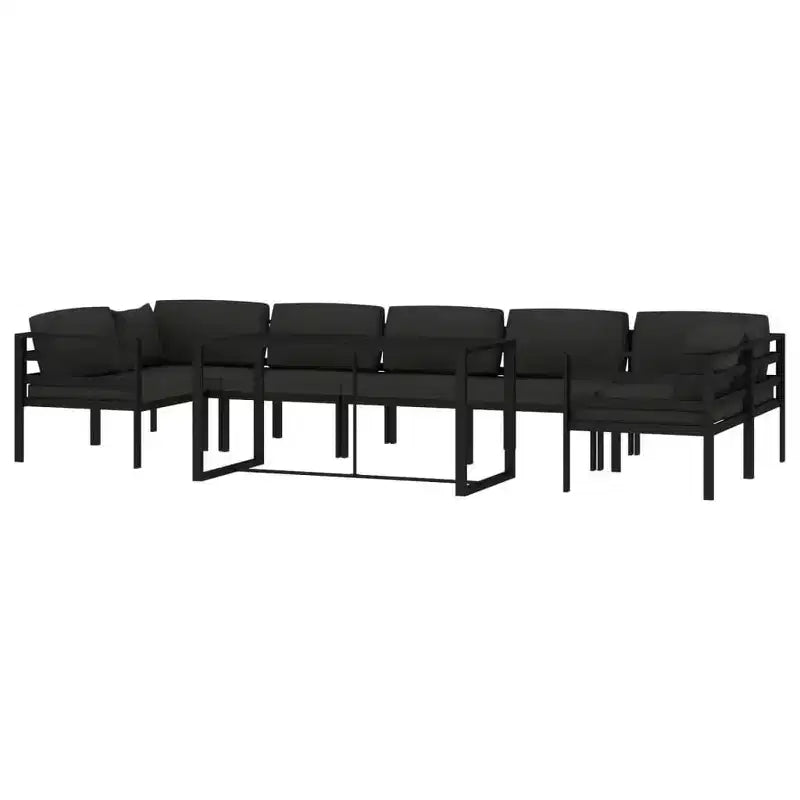 vidaXL Salon de jardin modulaire anthracite en aluminium grande taille