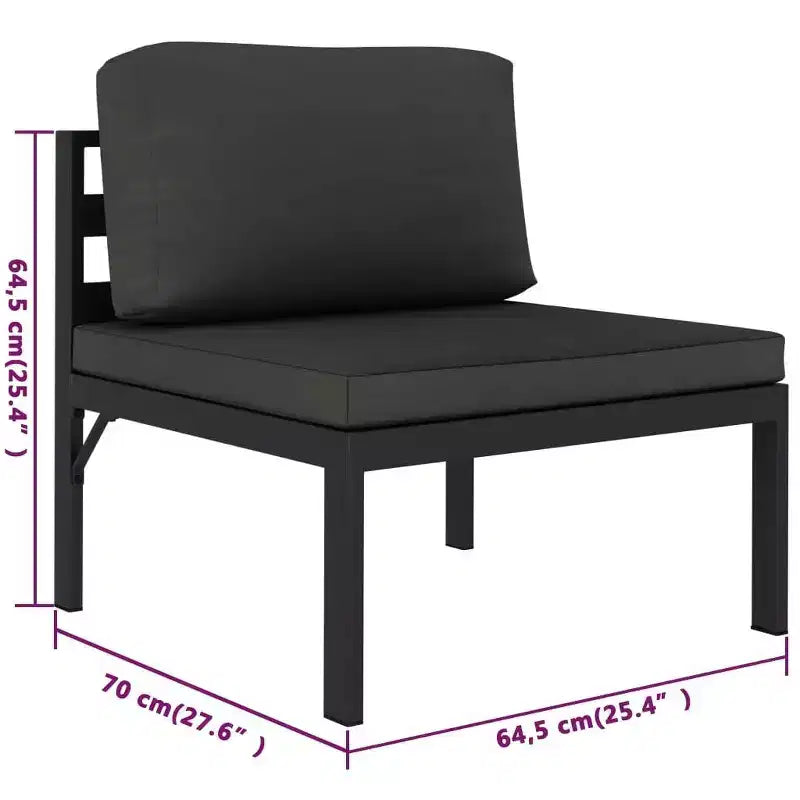 vidaXL Salon de jardin modulaire anthracite en aluminium grande taille