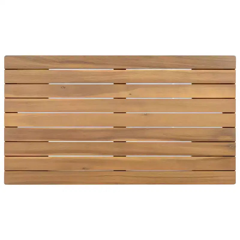 Christopher Knight Home Muhin Ensemble de 3 meubles de patio modernes en acacia avec coussins et table rectangulaire à lattes