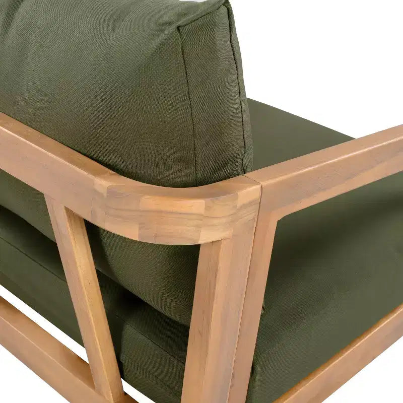 Christopher Knight Home Muhin Ensemble de 3 meubles de patio modernes en acacia avec coussins et table rectangulaire à lattes