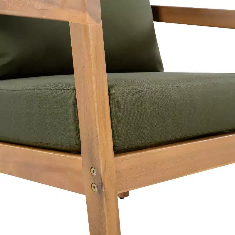 Christopher Knight Home Muhin Ensemble de 3 meubles de patio modernes en acacia avec coussins et table rectangulaire à lattes