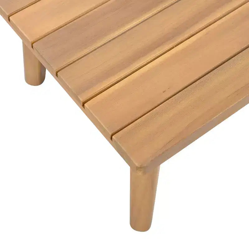 Christopher Knight Home Muhin Ensemble de 3 meubles de patio modernes en acacia avec coussins et table rectangulaire à lattes