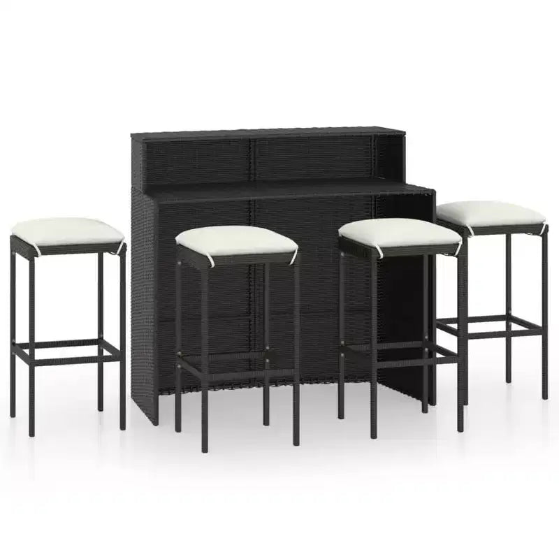 vidaXL Garden Bar Set PE rattan, Powder-Coated Steel Medium