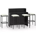 vidaXL Garden Bar Set PE rattan, Powder-Coated Steel Medium