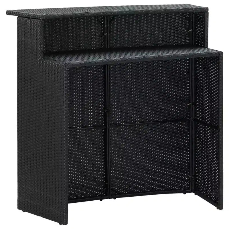 vidaXL Salon de jardin bar en résine tressée et acier thermolaqué Moyen