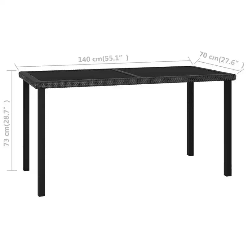 vidaXL Ensemble de salle à manger Résine tressée durable Ensemble de salle à manger Rectangulaire