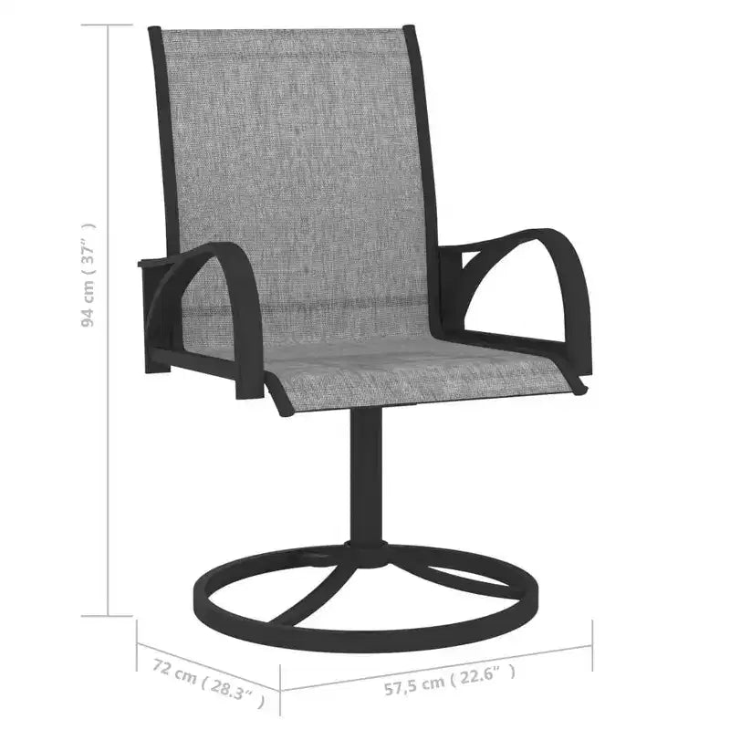 vidaXL Ensemble de salle à manger anthracite, Acier thermolaqué, Textilène Moyen